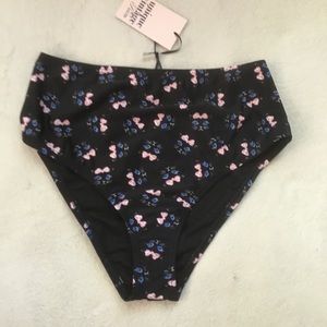 Unique Vintage black Kitty print retro swim bottom